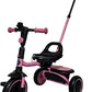 Lovely Baby Tricycle with Adjustable Handle - Pink - Marah Kids