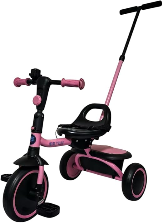 Lovely Baby Tricycle with Adjustable Handle - Pink - Marah Kids