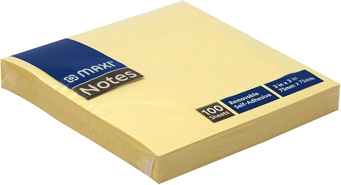 Maxi Sticky Notes 75X75Mm Yellow 100 Sheets - Marah Kids