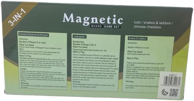 3 - In - 1 Folding Magnetic Board Game Set - Marah Kids