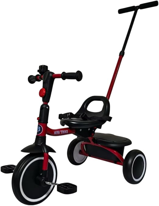 Lovely Baby Tricycle with Adjustable Handle - Red - Marah Kids