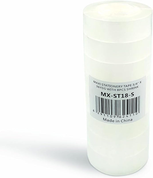 MAXI STATIONERY TAPE 3/4” X 36YDS WITH 8PCS SHRINK