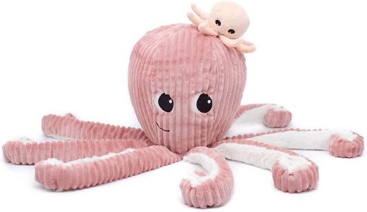 Filou Octopus Mom & Baby Plush Set – Cute Stuffed Sea Creature Toy Pink - Marah Kids
