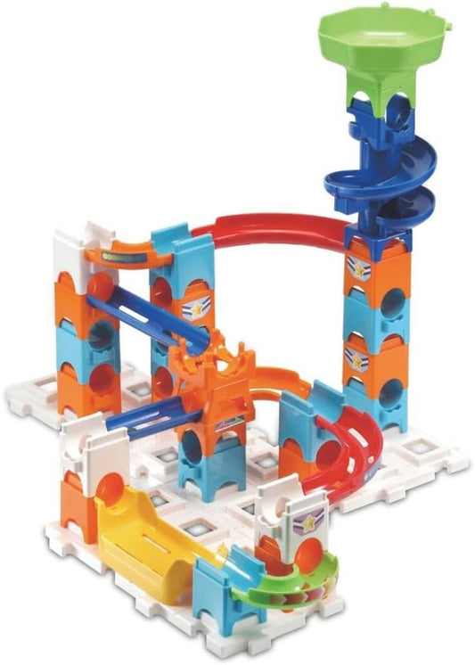 Vtech - Marble Rush Spiral City | Construction Toys For Kids With 5 Marbles And 62 Building Pieces, Electronic Track Set For Boys And Girls, Color - Coded Building Toy With Music And Sound, 4 Years+ - Marah Kids