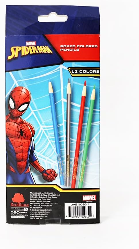 DISNEY SPIDER-MAN 12 COLORED PENCIL