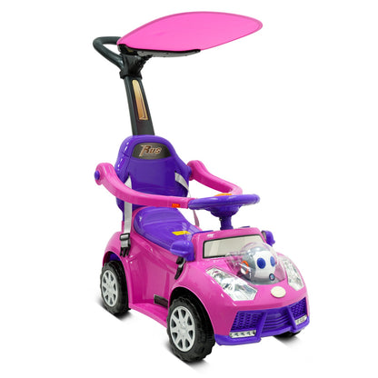 Lovely Baby Push Ride-On Car with Canopy-Red, Purple & Yellow - Marah Kids