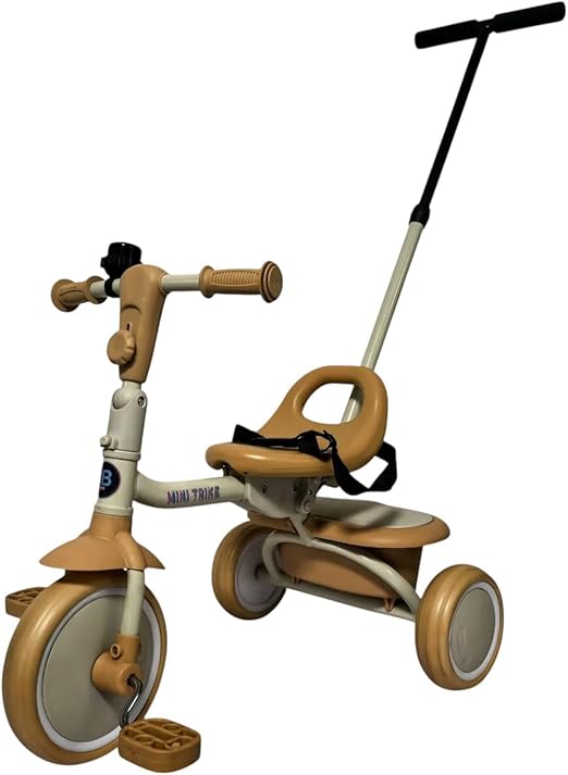 Lovely Baby Tricycle with Adjustable Handle - Yellow - Marah Kids