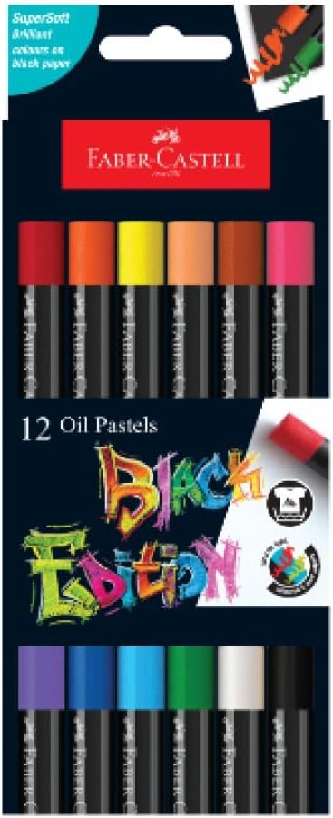 FABER - CASTELL BLACK EDITION OIL PASTELS 12 COLOR - Marah Kids