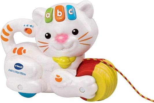 VTech Pull & Play Kitten, Interactive Baby Toy with Lights & Music,Push & Pull Gift for Infants 6, 9, 12 months +, English version - Marah Kids