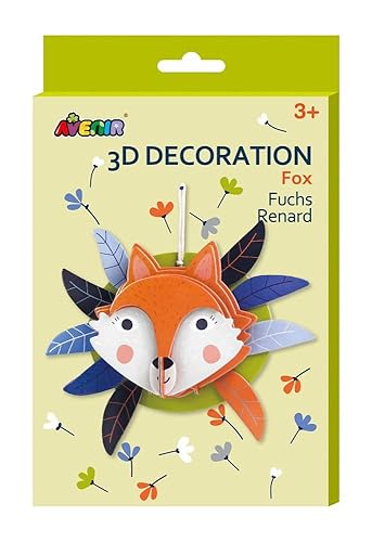 Avenir 3D Decoration - Fox Kit | Turn Your Wall into a Zoo! Create 3D Decorations with Pre - Cut Cardboard Puzzle Pieces | Thoughtful and Creative Gift Option for Kids 3+ - Marah Kids