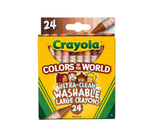 Crayola 24 Ct Large Ultra - Clean Washable Crayons, Colors of the World - Marah Kids