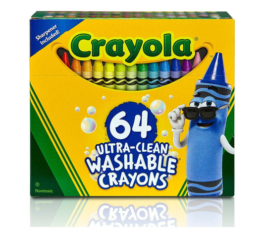 Crayola Ultra - clean washable crayons, 64 count | kids ages 3 and up - Marah Kids