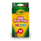 Crayola Oil Pastels Neon,12 Ct Sticks | Features 12 Neon Oil Pastels in unique, vibrant colors. Ideal for ages 4 & up. - Marah Kids