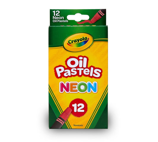 Crayola Oil Pastels Neon,12 Ct Sticks | Features 12 Neon Oil Pastels in unique, vibrant colors. Ideal for ages 4 & up. - Marah Kids