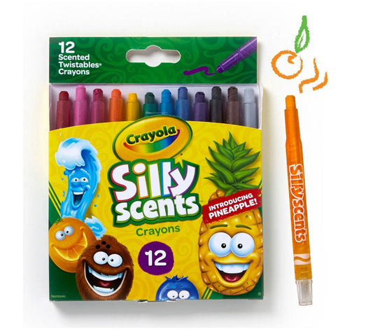 Crayola - Silly Scents Twistables Crayons | 12 Flavorful Scented Colors, No Sharpening Needed! Fun and Educational Art Supplies for Kids Age 3+ - Marah Kids