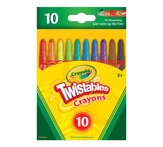 Crayola Mini Twistable 10 assorted colors kids ages 3 and up. - Marah Kids