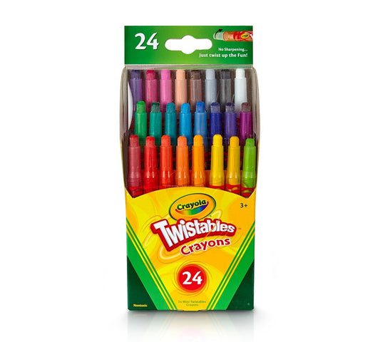 Crayola Mini Twistable Crayons, 24 Count | The fun twistable barrels are designed to keep kids coloring without interruption |Great for kids ages 3 and up. - Marah Kids