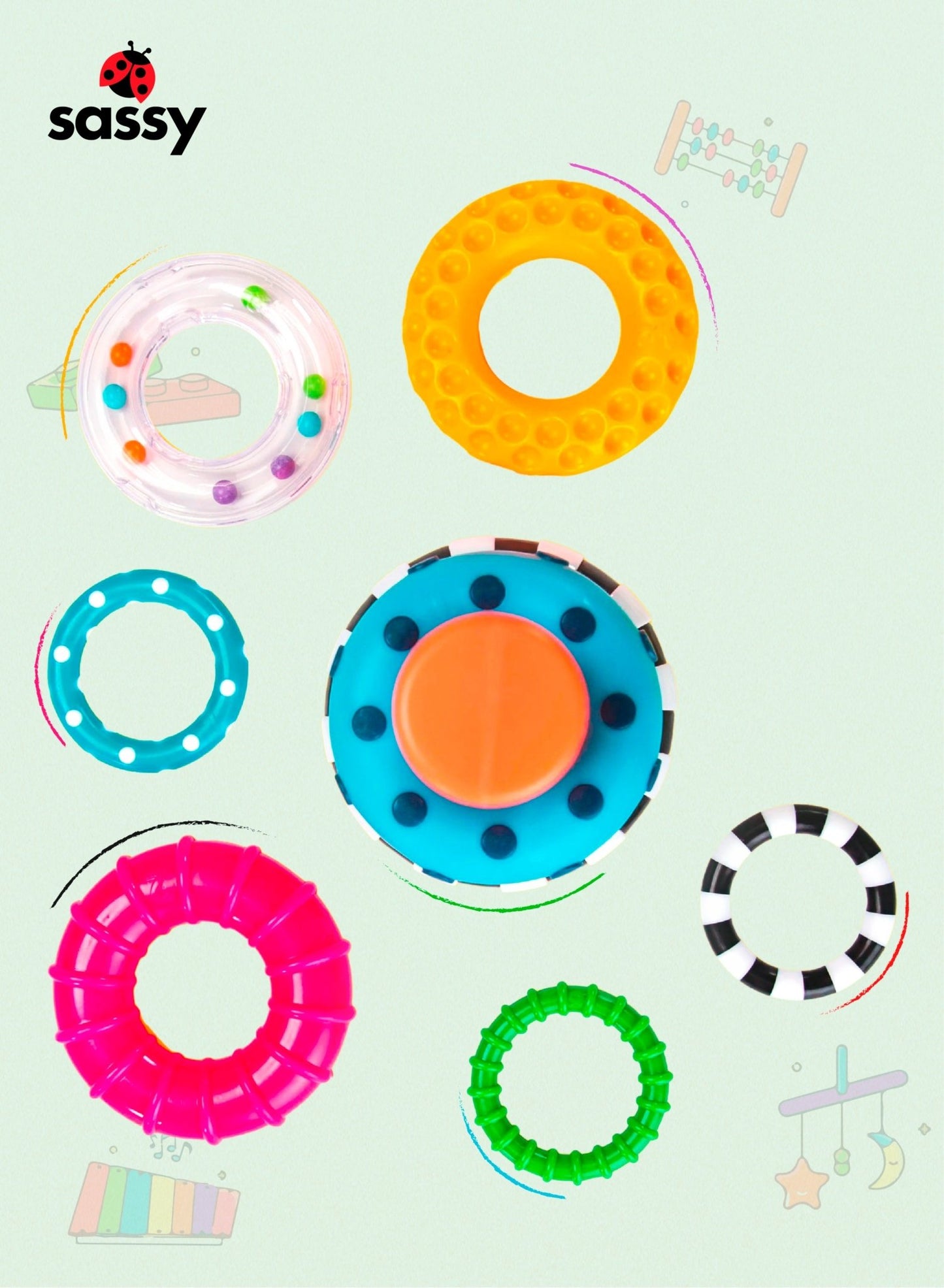 Stacks of Circles Baby Ring Stacker Perfect gift for babies 6+ months. - Marah Kids