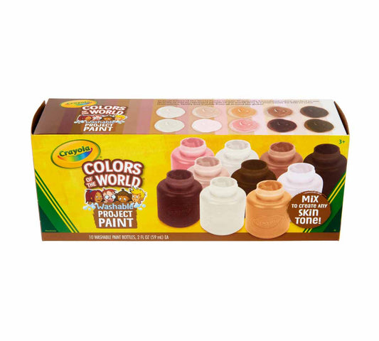 Crayola 10 Ct Washable Paint, 2 - oz. Bottles, Colors of the World - Marah Kids