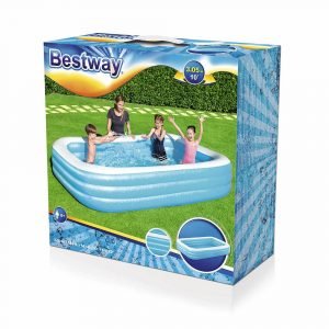 BESTWAY Pool Rectanglar Blue 305X183X56Cm - Marah Kids