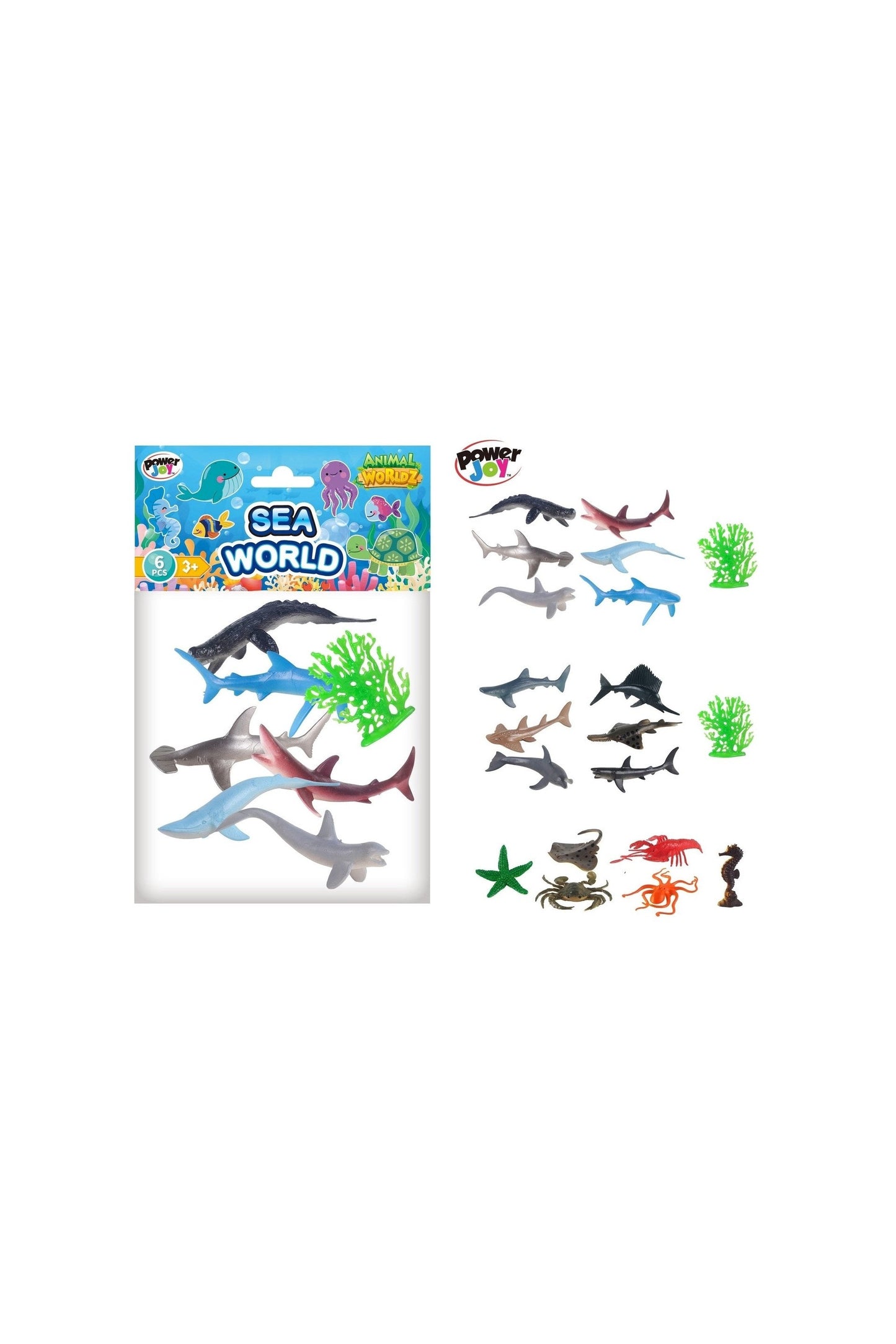Power Joy Animal Worldz Sea World 4inches 6pieces