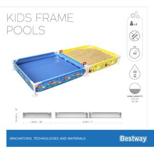 حوض سباحة بإطار وحفرة رملية من Bestway مقاس 213×122×305 سم