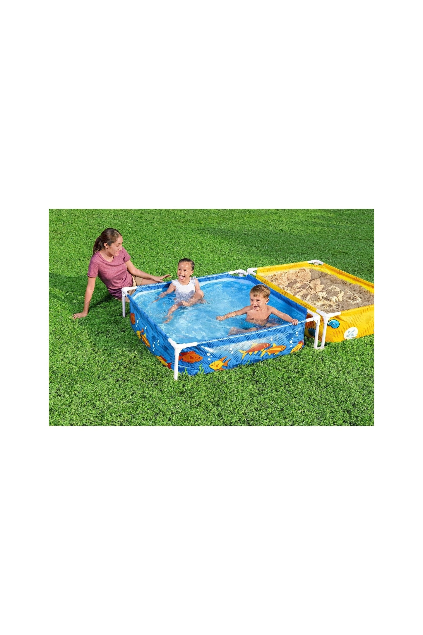 حوض سباحة بإطار وحفرة رملية من Bestway مقاس 213×122×305 سم