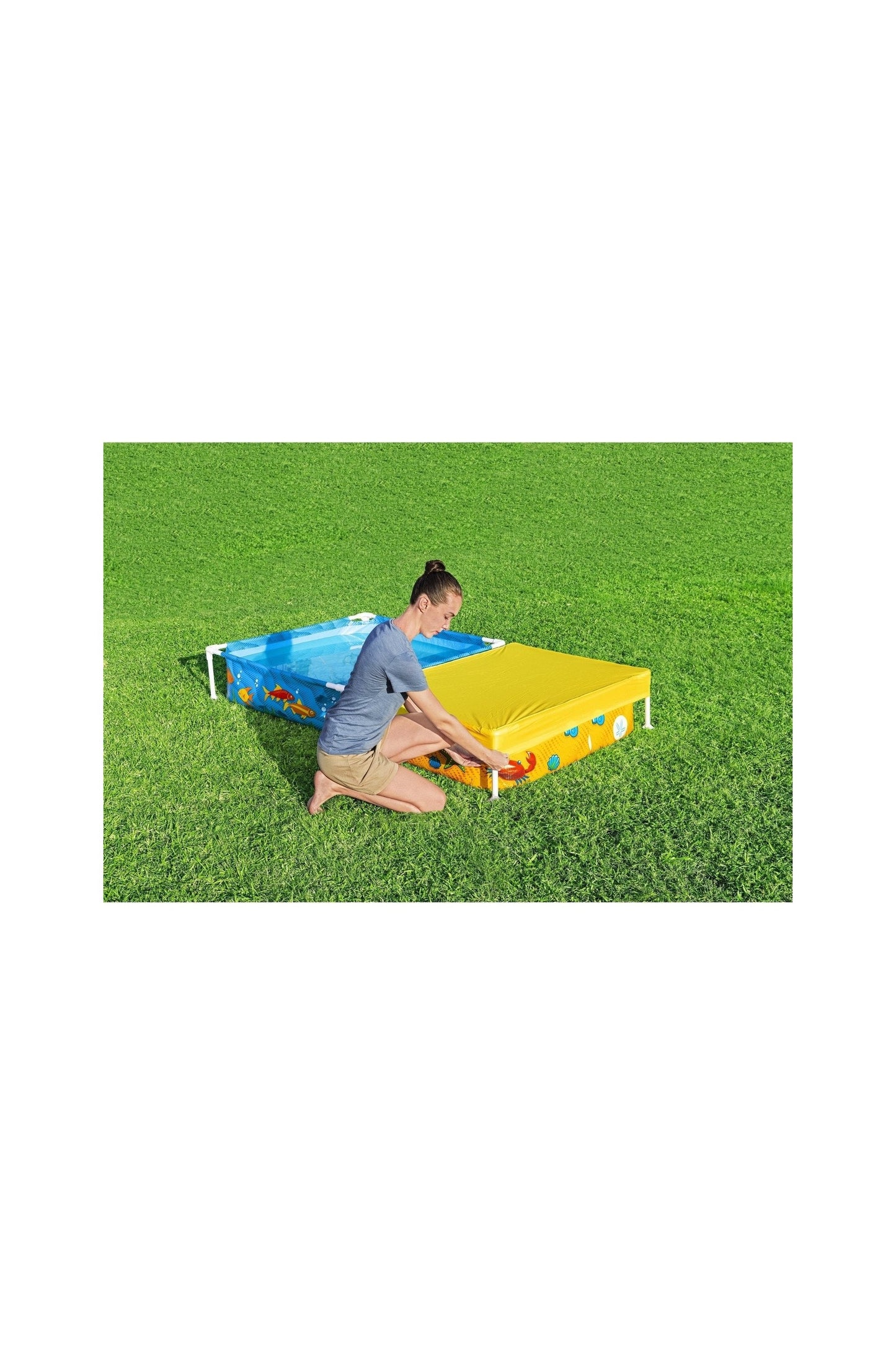 حوض سباحة بإطار وحفرة رملية من Bestway مقاس 213×122×305 سم