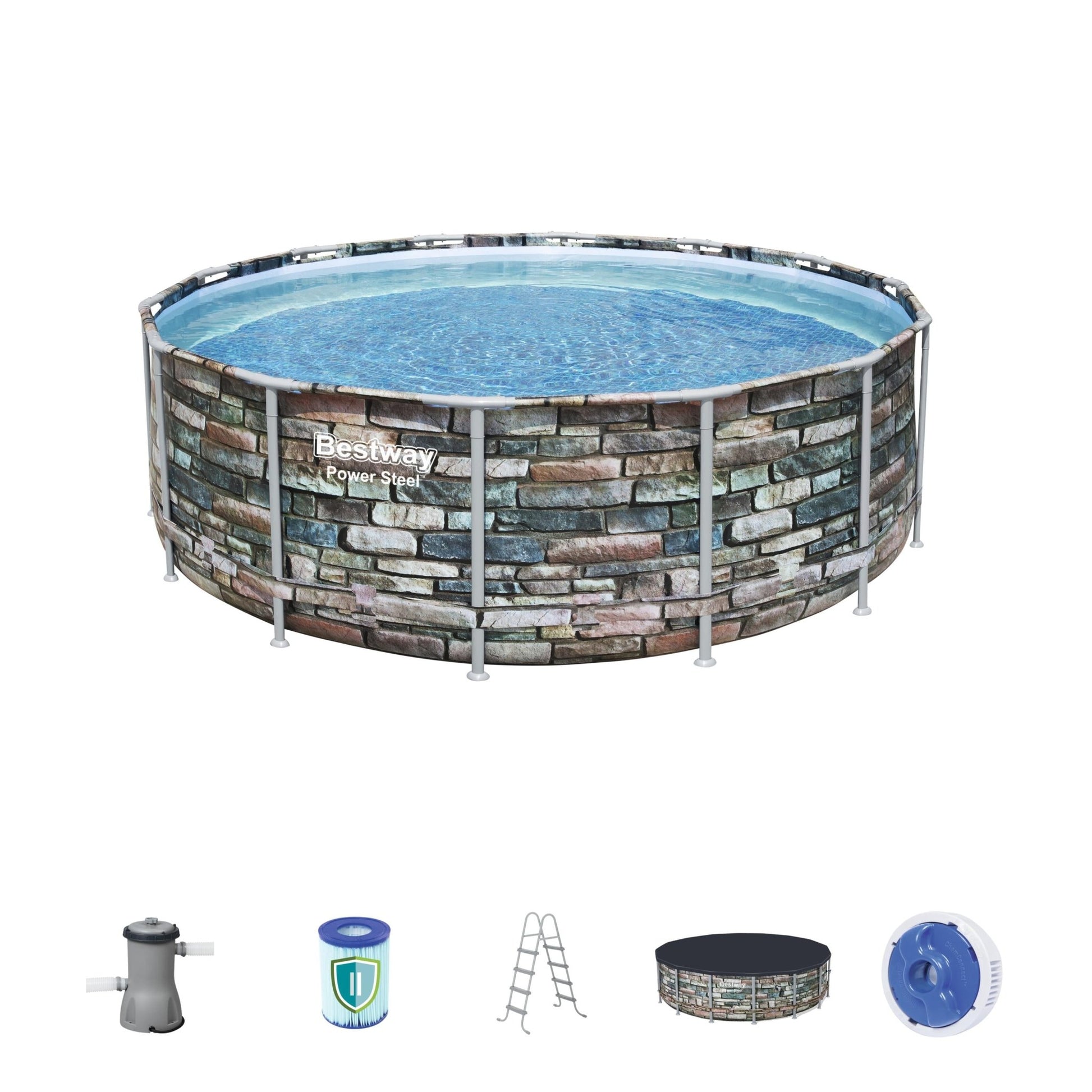 BWAGP BESTWAY POOLSET POWERSTEEL GRAPH 427X122 - Marah Kids