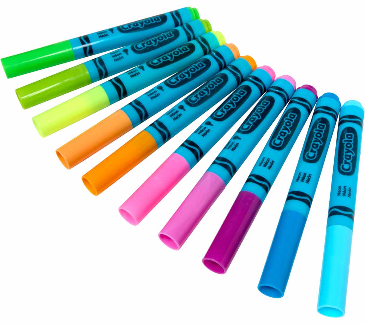 Crayola Neon Washable Markers, Broad Line, 10 Count