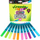 Crayola Neon Washable Markers, Broad Line, 10 Count