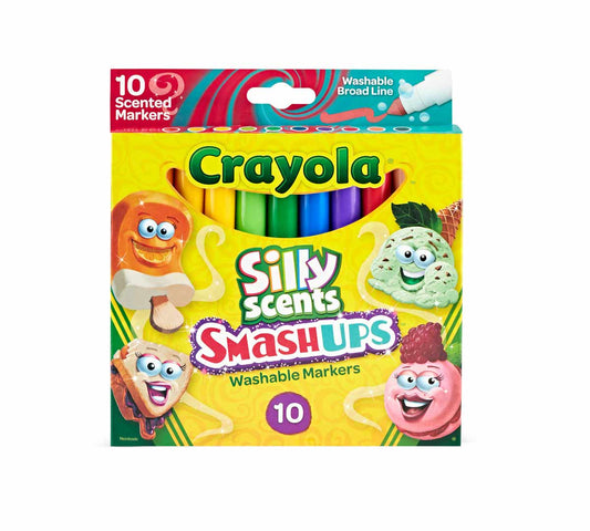 Crayola 10 Ct Silly Scents Smash Ups, Broad Line Washable Markers - Marah Kids