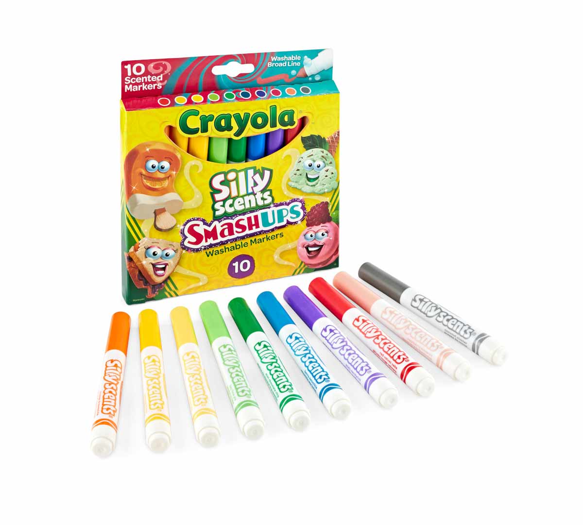 Crayola 10 Ct Silly Scents Smash Ups, Broad Line Washable Markers - Marah Kids