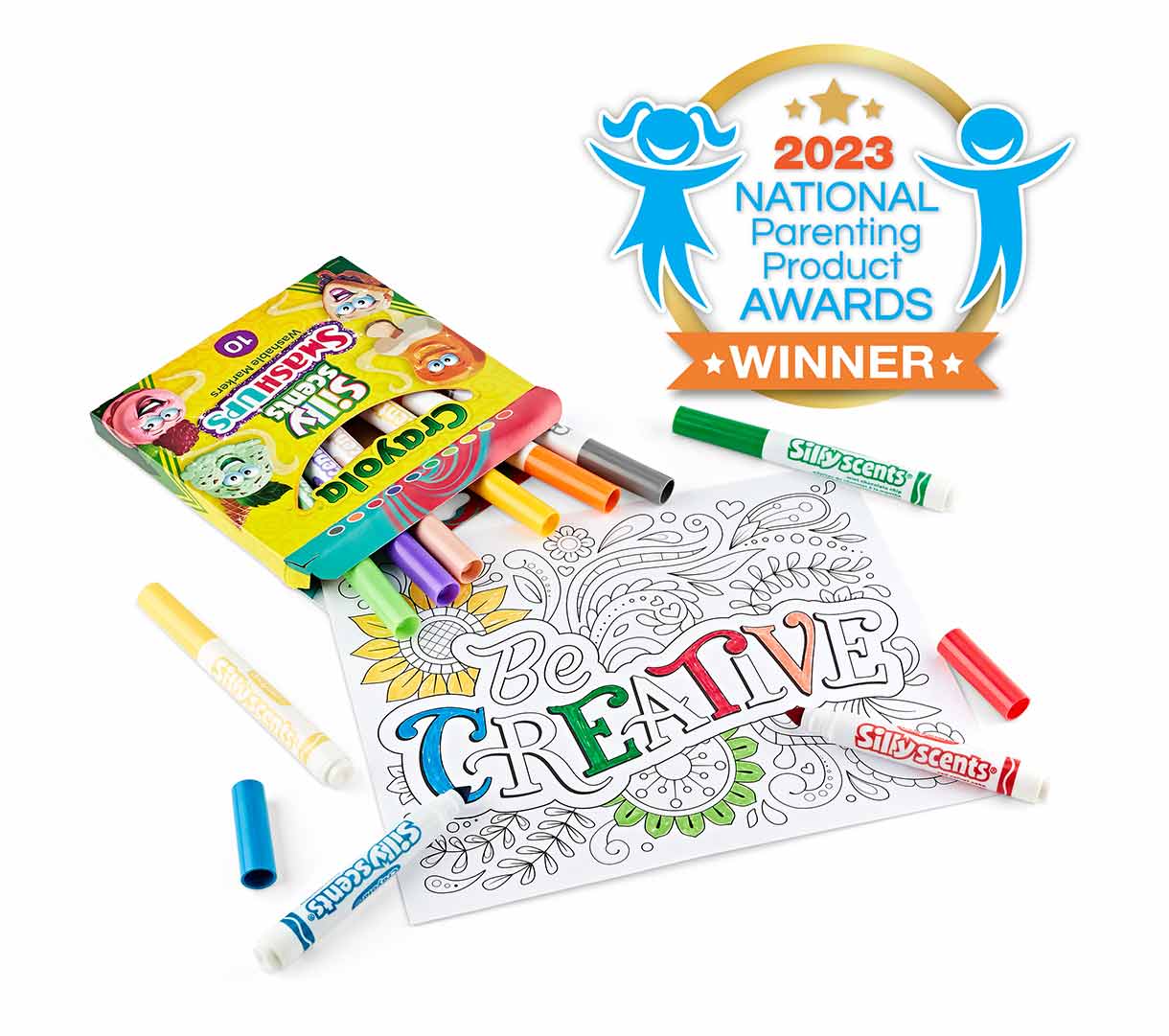 Crayola 10 Ct Silly Scents Smash Ups, Broad Line Washable Markers - Marah Kids