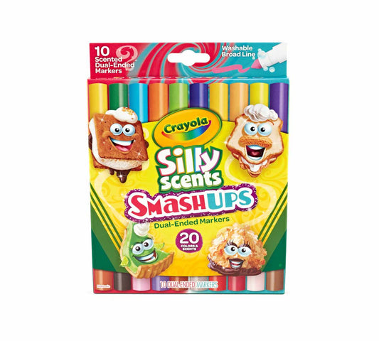 Crayola 10 Ct Silly Scents Smash Ups, Broad LIne Dual - Ended Washable Markers - Marah Kids