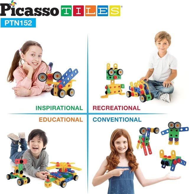 Picasso Magnetic Engineering Construction Building Set 152 - pieces - Marah Kids