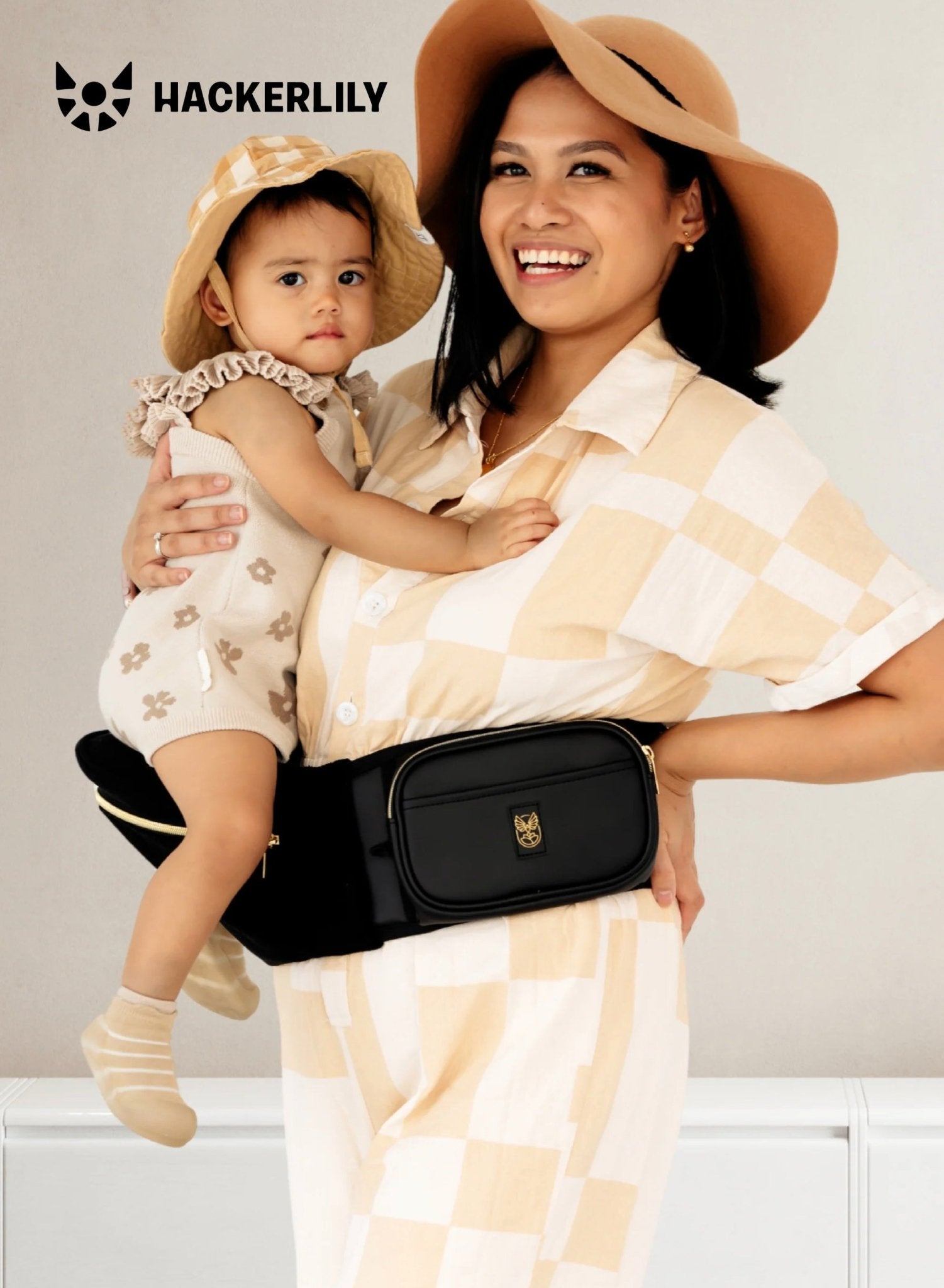 Hackerlily HipSurfer Hipseat Black + Gold - Marah Kids