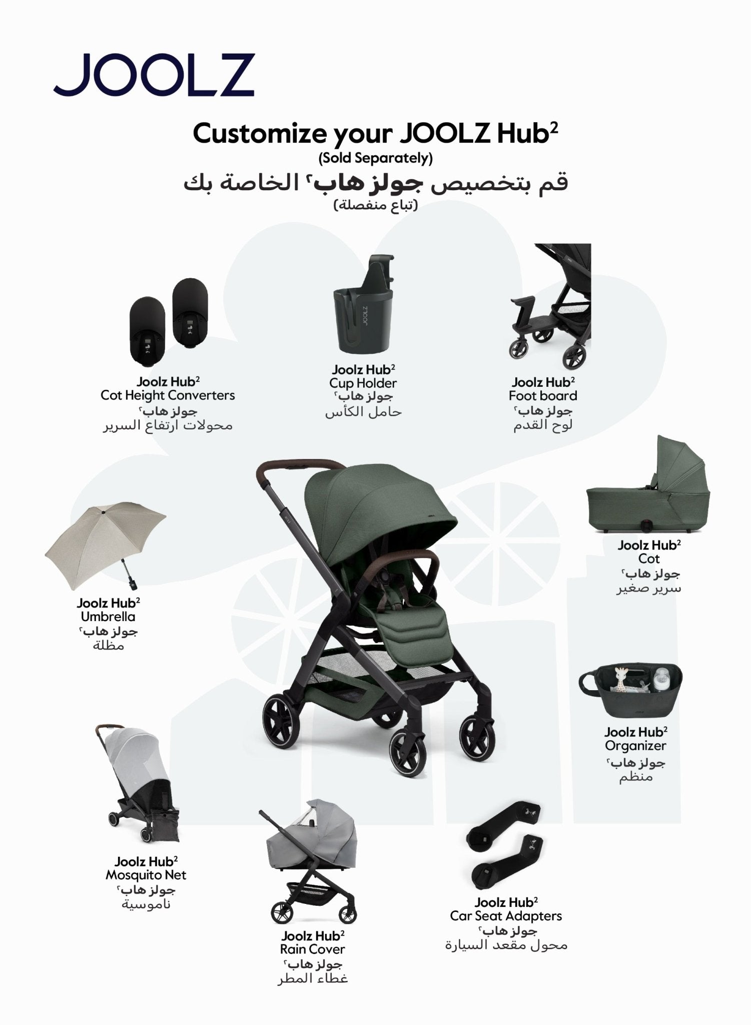 Hub² Compact Stroller Lightweight One - Hand Fold Reversible Seat – Forest Green - Marah Kids