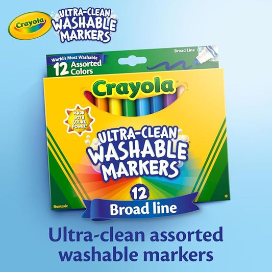 Crayola 10 Count Ultra-Clean Washable Classic, Broad Line Markers