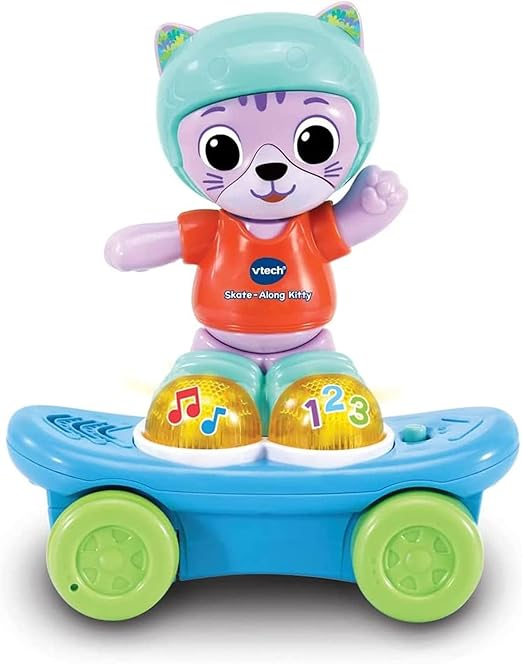 VTech Skate - Along Kitty, Interactive Baby Toy with Lights & Music, Pull Back Gift for Infants 6, 9, 12 months +, English version - Marah Kids