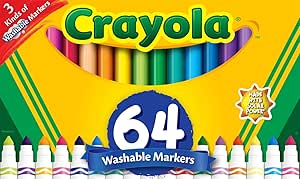 Crayola Washable Marker Set, 48 Broad Line Markers For Kids, 8 Gel Markers, 8 Window Markers, Gifts For Boys & Girls, Ages 3+