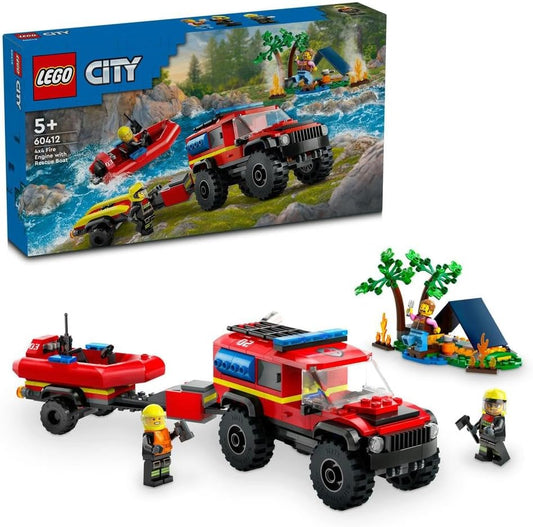 LEGO City 4x4 Fire Engine with Rescue Boat 60412
