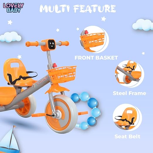 Lovely Baby Kids Tricycle with Music & Light - PInk - Marah Kids