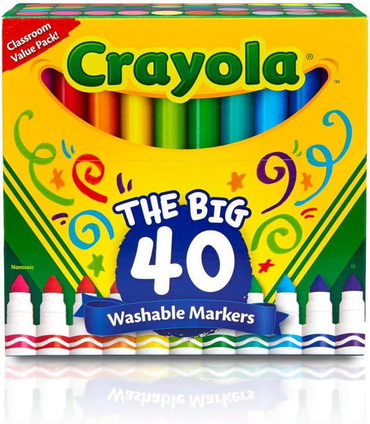 Crayola 40 ct. Ultra - Clean Washable Assorted, Broad Line - Marah Kids