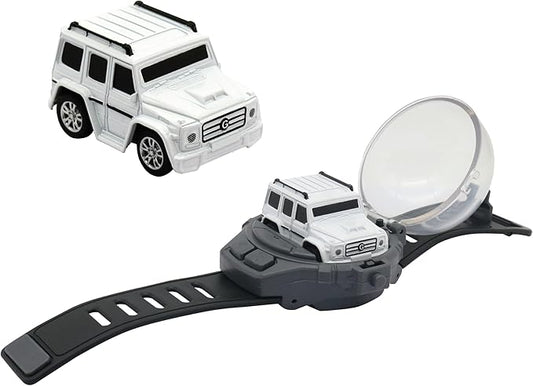 D - power - 1:64 Scale Watch Remote Control Car (White)– 2.4GHz Mini RC Car with Wearable Controller | Compact Racing Toy for Kids Ages 3+ - Marah Kids