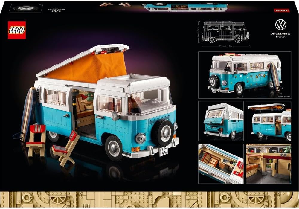 LEGO ICONS Volkswagen T2 Camper Van 10279 Building Kit (2,207 Pieces)