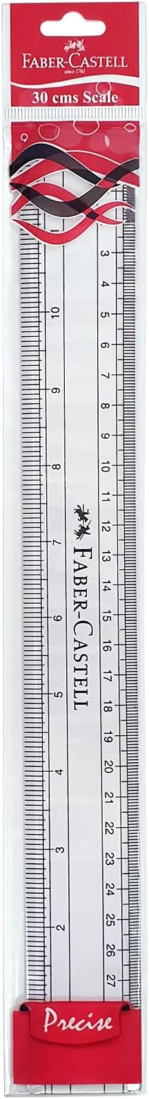 FABER - CASTELL CLEAR SLIM PLASTIC RULER 30CM - Marah Kids