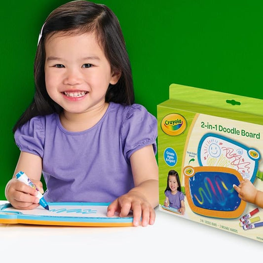 Crayola 2-In-1 Doodle Board, Toddler Drawing Board, Kids Drawing Tablet, Travel Activity, Toddler Toy, Gift For Toddler, 3+