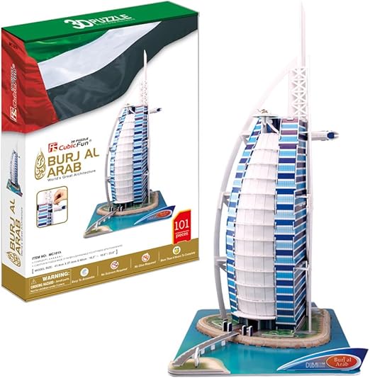 CUBIC FUN 3D PUZZLE BURJ AL ARAB 101PC UAE - Marah Kids