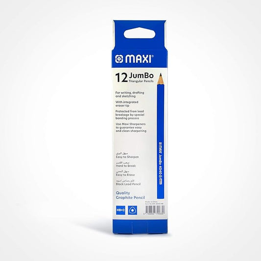MAXI JUMBO TRI GRAPHITE PENCIL HB WITHOUT ERASER TIP BOX OF 12PC